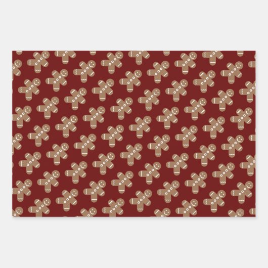 Niedliches Lebkuchen Mann Kekse benutzerdefinierte Geschenkpapier Set (Vorderseite)