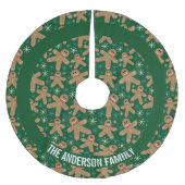 Niedliches Lebkuchen Mann Kekse Weihnachtsmuster Polyester Weihnachtsbaumdecke (Vorderseite)