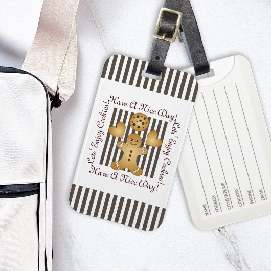 Niedliches Lebkuchen Mann Keksillustration Kinder Gepäckanhänger