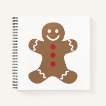 Niedliches Lebkuchen-Mann-Quadrat-Notizbuch