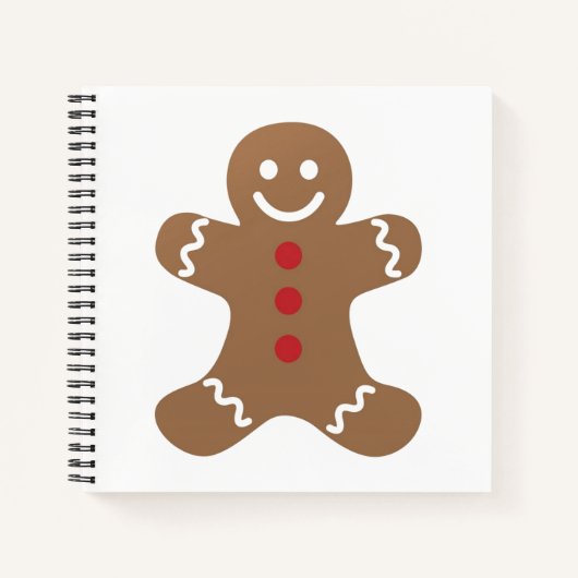 Niedliches Lebkuchen-Mann-Quadrat-Notizbuch Notizblock (Vorderseite)