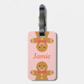 Niedliches Lebkuchen Mann Urlaub Personalisiert Gepäckanhänger (Rückseite vertikal)