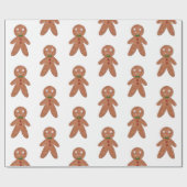 Niedliches Lebkuchen Mann Weihnachtsfeiertag Geschenkpapier (Flach)