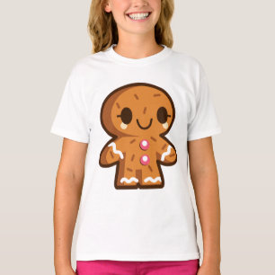 Niedliches Lebkuchen-Mann-Weihnachtsmädchen-Shirt T-Shirt