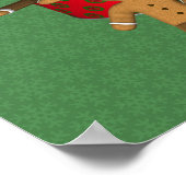 Niedliches Lebkuchen Männer Kekse Weihnachtsfeiert Poster (Ecke)