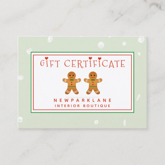 Niedliches Lebkuchen Männer - Weihnachtsgeschenkgu Visitenkarte (Vorderseite)