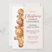 Niedliches Lebkuchen Men Cookie Exchange Party Einladung (Vorderseite)
