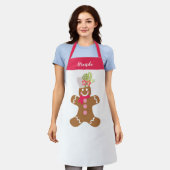 Niedliches Lebkuchen Rosa Personalisiertes Backen Schürze (Getragen)