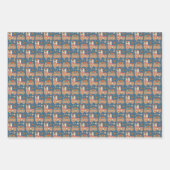 Niedliches Lebkuchen Weihnachten Feierliche Muster Geschenkpapier Set (Vorderseite)