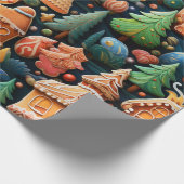Niedliches Lebkuchen Weihnachten Geschenkpapier (Ecke)