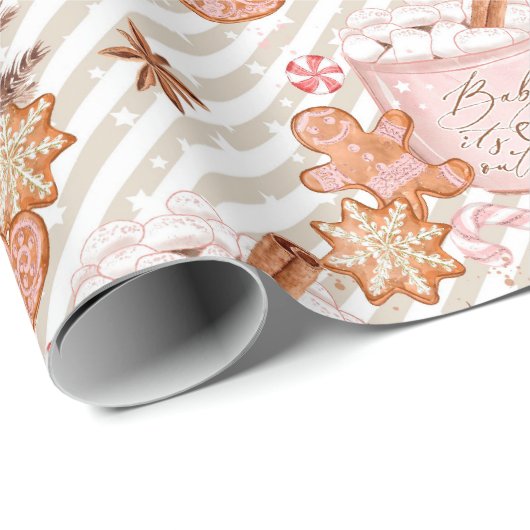 Niedliches Lebkuchen Weihnachten Geschenkpapier (Rolleneckpunkt)