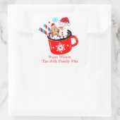 Niedliches Lebkuchen Weihnachten Quadratischer Aufkleber (Tasche)