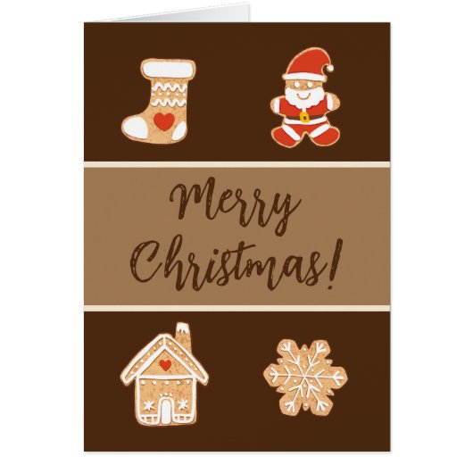 Niedliches Lebkuchen Weihnachtskarte (Vorne)