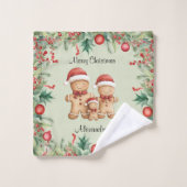 Niedliches Lebkuchengebäck Weihnachten Badhandtuch Set (Waschlappen)