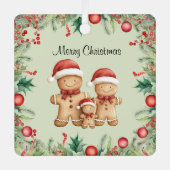 Niedliches Lebkuchengebäck Weihnachten Ornament Aus Metall (Vorderseite)