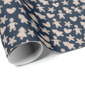 Niedliches Lebkuchengebäck Weihnachtsmuster Geschenkpapier (Rolleneckpunkt)