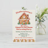 Niedliches Lebkuchenhaus zum Geburtstag Einladung (Stehend Vorderseite)