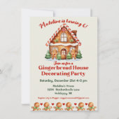 Niedliches Lebkuchenhaus zum Geburtstag Einladung (Vorderseite)