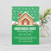 Niedliches Lebkuchenherd Dekoratives Party Einladung (Stehend Vorderseite)