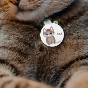 Niedliches, leicht vereinfachendes Kätzchen Haustiermarke