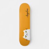 Niedliches, leicht weißes Katzengelb Skateboard (Vorne)