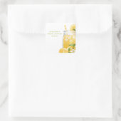 Niedliches Lemon Citrus Lemonade Brautparty Quadratischer Aufkleber (Tasche)