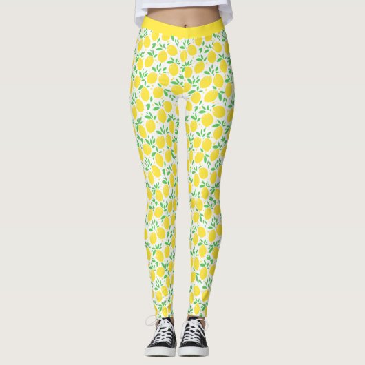 Niedliches Lemon Fruit Yellow Orchard Yoga Leggings (Vorderseite)