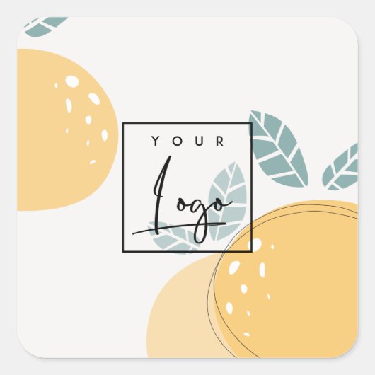 Niedliches Lemon Green Abstrakt Bold Fruchtzitrus Quadratischer Aufkleber (Vorderseite)