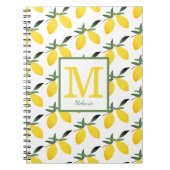Niedliches Lemon Monogram Name Notebook Notizblock (Vorderseite)