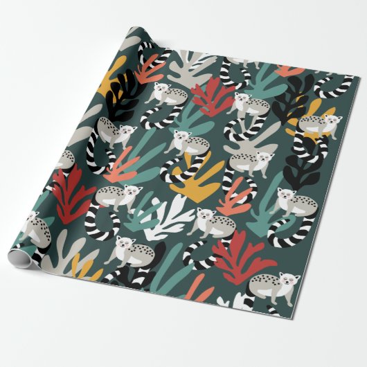 Niedliches Lemur-Wrapper Geschenkpapier (Ungerollt)