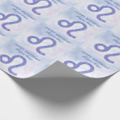 Niedliches Leo Schild Custom Astrologie Lila Gebur Geschenkpapier (Ecke)