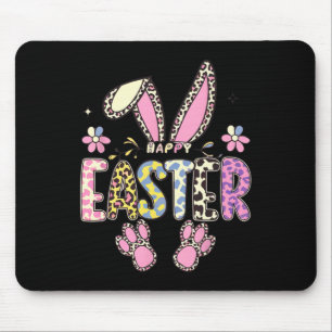 Niedliches Leopard Bunny Osterday T-Shirt für Kran Mousepad