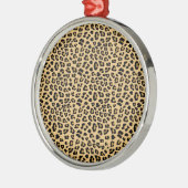 Niedliches Leopard-Druckmuster Ornament Aus Metall (Links)