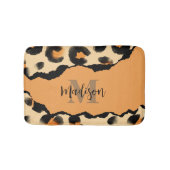 Niedliches Leopard-Monogramm Badematte (Vorderseite)