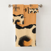 Niedliches Leopard-Monogramm Badhandtuch Set (Insitu)