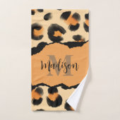 Niedliches Leopard-Monogramm Badhandtuch Set (Handtuch)