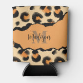Niedliches Leopard-Monogramm Dosenkühler (Vorderseite)