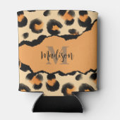 Niedliches Leopard-Monogramm Dosenkühler (Rückseite)
