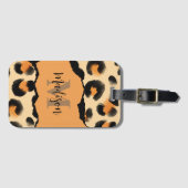 Niedliches Leopard-Monogramm Gepäckanhänger (Vorderseite (Horizontal))