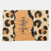 Niedliches Leopard-Monogramm Geschirrtuch (Horizontal)