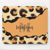 Niedliches Leopard-Monogramm Mousepad (Vorne)
