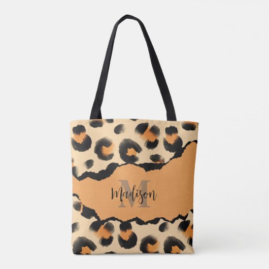 Niedliches Leopard-Monogramm Tasche (Rückseite)