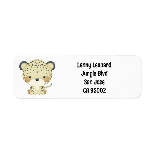 Niedliches Leopard-Rücksendekennzeichen (Vorne)