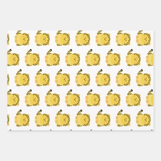 Niedliches Leopardenpapier im kawaii-Stil Geschenkpapier Set (Vorderseite 2)