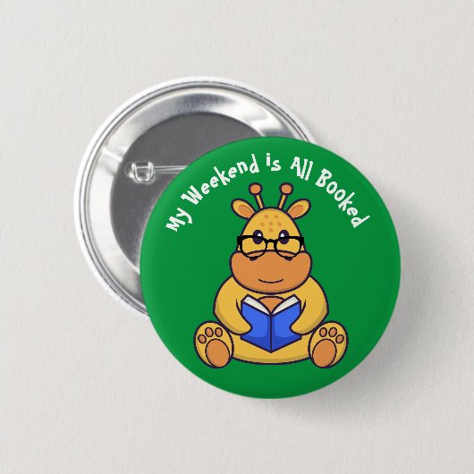 Niedliches Lesebuch Button (Vorne & Hinten)
