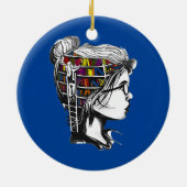 Niedliches Lesebuch Keramik Ornament (Hinten)