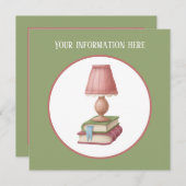 niedliches Lesebuch-Party  Einladung (Vorne/Hinten)