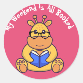 Niedliches Lesebuch Runder Aufkleber