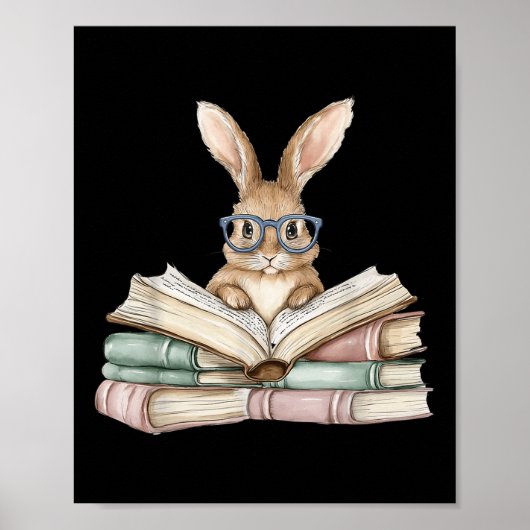Niedliches Lesen von Bunny Gles Books Bookworter R Poster (Vorne)