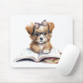 Niedliches Lesen von Welpenmousepad Mousepad (Mit Mouse)